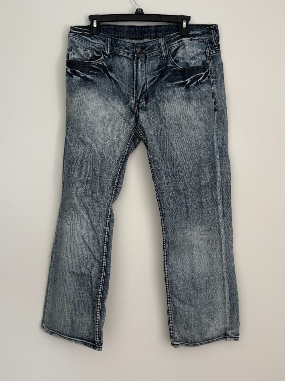 Buffalo David Bitton Acid Wash Distressed Jeans Bootcut Y2K Grunge Streetwear 33